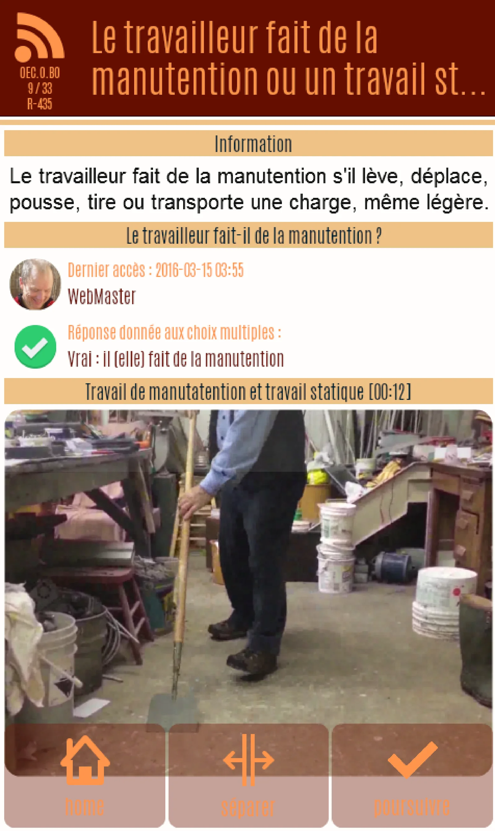 Écran d’application — QEC, capture 1