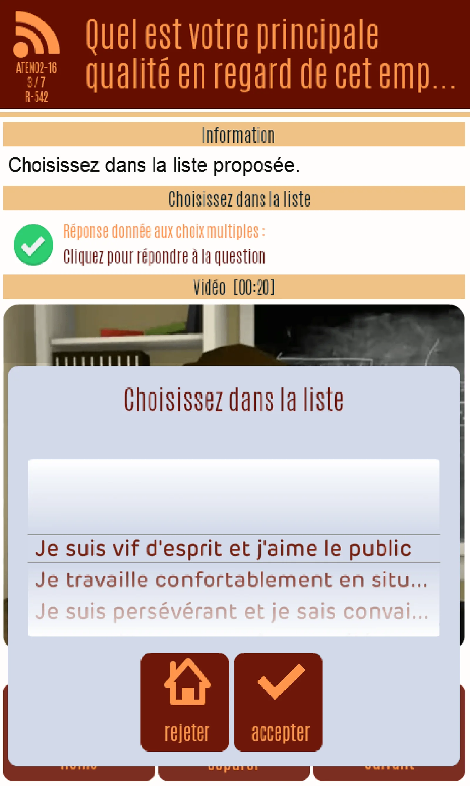 Écran d’application — Emploi, capture 1