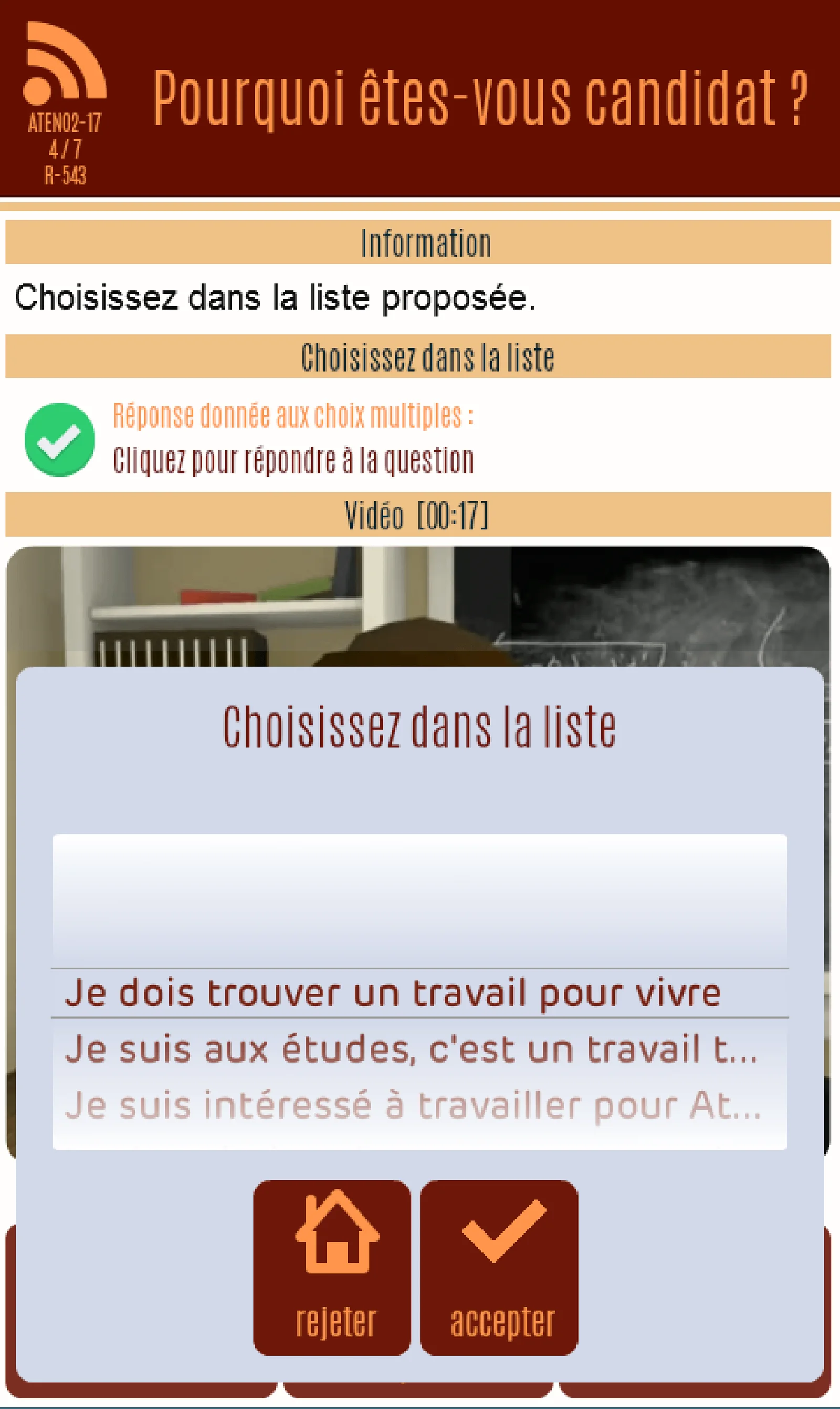 Écran d’application — Emploi, capture 2